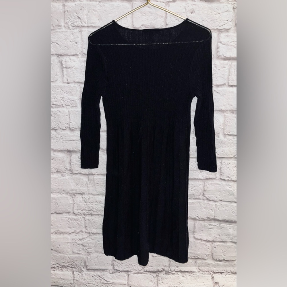 EILEEN FISHER Wool Pleated Stretch Dress sz S - Picture 3 of 8
